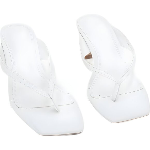 Steve Madden Ninna Blade Heel Thong Sandals White Women's US 7M - Picture 1 of 6